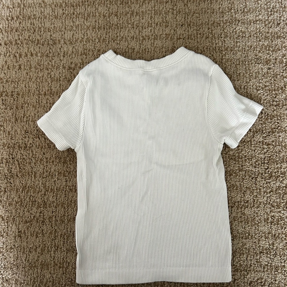 White Ribbed T-Shirt